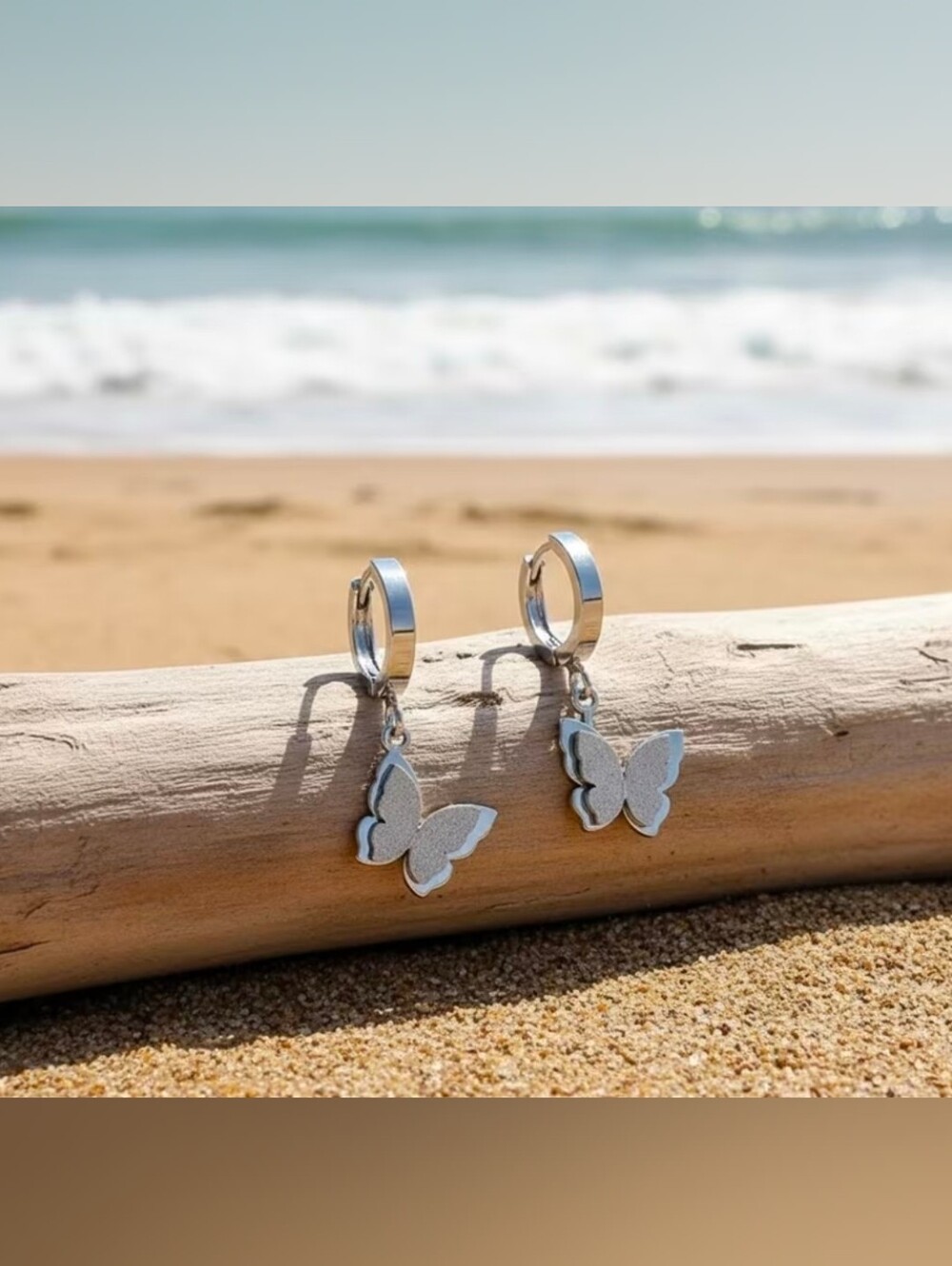 $8 Each Or Bundle 5/$20 Silver Butterfly Hoop Dangle Earrings